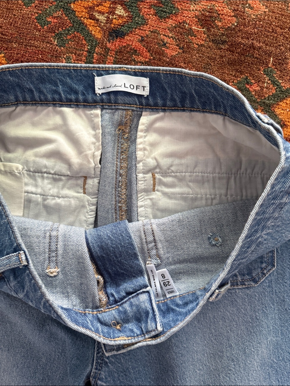 LOFT Curvy Palmer Wide Leg High-Rise Jeans - Picture 4 of 5